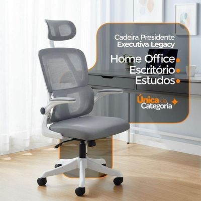 Kit 5 Cadeiras De Escritório Oficial Legacy Cinza