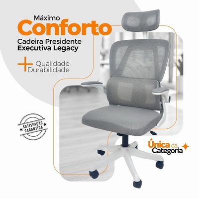 Kit 5 Cadeiras De Escritório Oficial Legacy Cinza