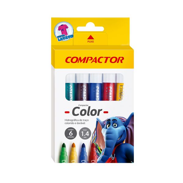 Hidrocor Compactor Marcador Color com 6 Cores Hidrocor Compactor Marcador Color com 6 Cores