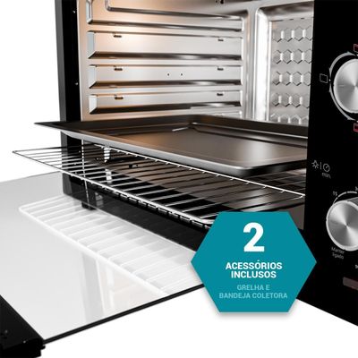 Forno Elétrico Philco 80L Preto 4 resistências PFE80A 220V