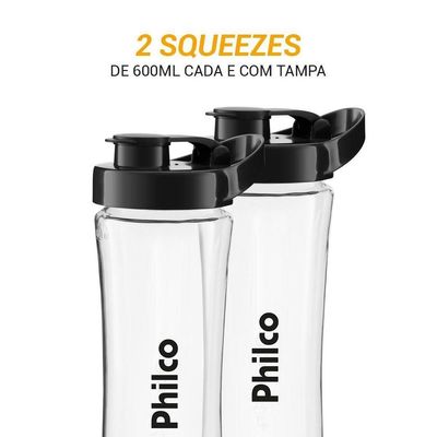 Liquidificador Philco Portátil 2 Squeezes 400W PLQ04A 110V