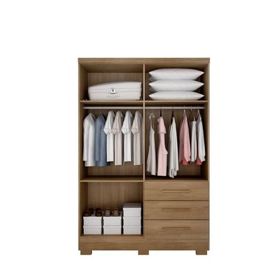 Guarda Roupa Solteiro Com Pés 4 Portas 3 Gavetas - Berlim-cumaru - Móveis Novo Horizonte
