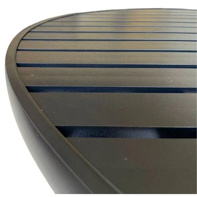 Mesa 1,00m Ripado Alumínio + 4 Cadeiras Praia Tela Sling área Externa Piscina Jardim Verde