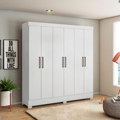Conjunto Quarto Guarda Roupa E Cômoda Ferrara Branco