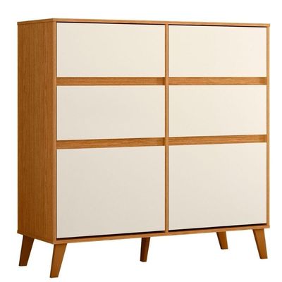 Cômoda De Quarto 6 Gavetas Grandes Design Clean Cinamomo