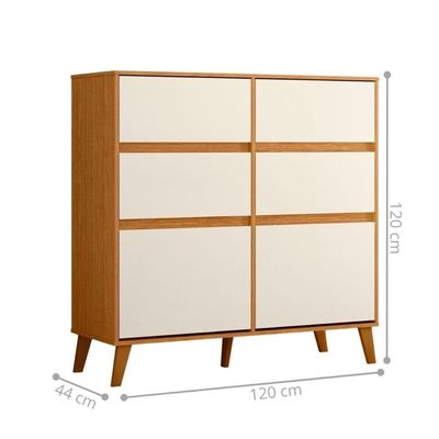 Cômoda De Quarto 6 Gavetas Grandes Design Clean Cinamomo
