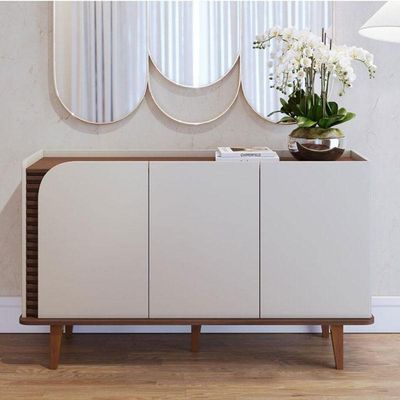 Aparador Buffet Jurerê Off White Matte Nogueira Real - Colibri