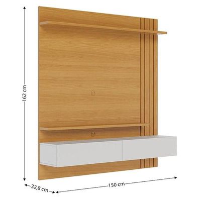 Painel Para Tv Home Suspenso Juriti 1.5 Naturale Off White Matte - Colibri