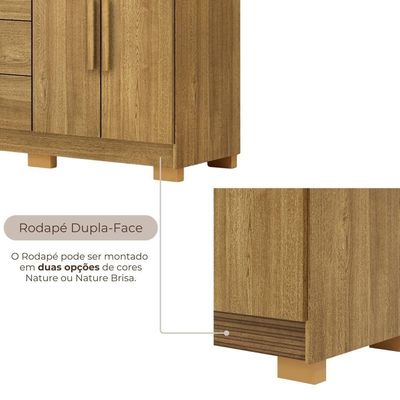 Cômoda Sapateira 2 Portas 5 Gavetas Nature Brisa