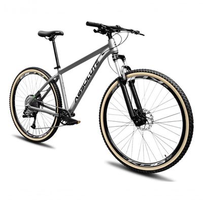 Bicicleta Aro 29 Absolute Nero 5 12v Hollowtech Freio Hidráulico K7 Garfo Trava No Guidão Cinza 21