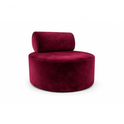 Poltrona Orgânica Decorativa Flora Sofisticada Para Sala E Recepção Veludo Bordo Eli Móveis E Decoração