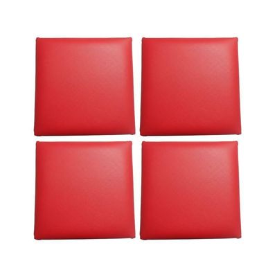 Kit 4 Assentos Estofado Para Banquetas De 30 Cm E Cadeiras Em Corino vermelho