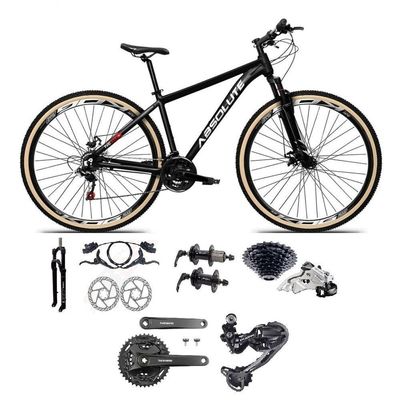 Bicicleta Aro 29 Absolute Nero 5 Câmbios Shimano Deore-altus 27v Freio Hidráulico Garfo Com trava Preto 21