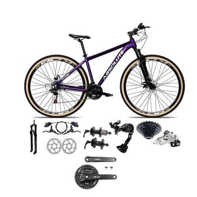 Bicicleta Aro 29 Absolute Nero 5 Câmbios Shimano Alívio-altus 27v Freio Hidráulico Garfo Com trava Roxo 15