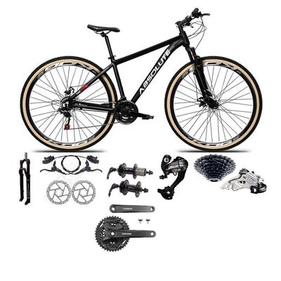Bicicleta Aro 29 Absolute Nero 5 Câmbios Shimano Altus 27v Freio Hidráulico Garfo Com Trava Preto 19