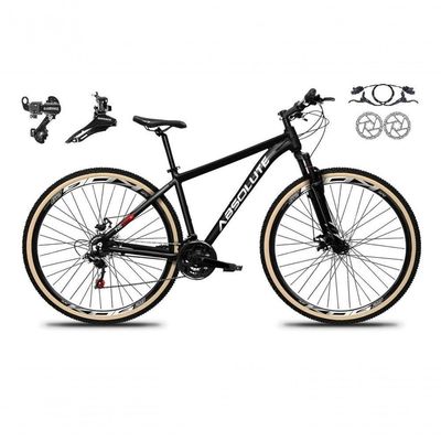 Bicicleta Aro 29 Absolute Nero 5 Alumínio 24v Câmbios Shimano Freio A Disco Hidráulico Mtb Preto 17