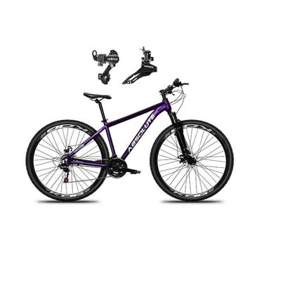 Bicicleta Aro 29 Absolute Nero 5 Alumínio 21v Câmbios Shimano Mountain Bike Freio A Disco Roxo 15