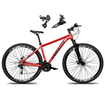 Bicicleta Aro 29 Absolute Nero 5 Alumínio 21v Câmbios Shimano Mountain Bike Freio A Disco vermelho 15