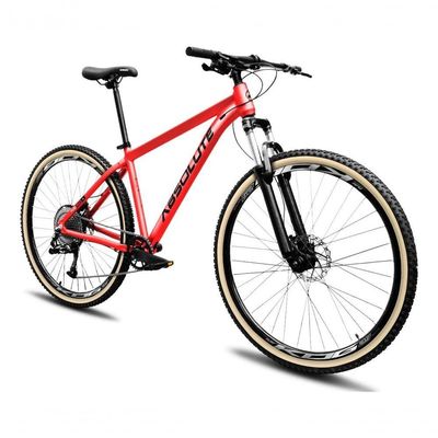 Bicicleta Aro 29 Absolute Nero 5 12v Hollowtech Freio Hidráulico K7 Garfo Trava No Guidão vermelho 19
