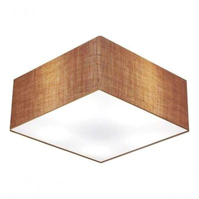 Plafon Quadrado Vivare Md-3053 Cúpula Em Tecido 21/60x60cm - Bivolt Palha 127/220v