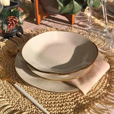 Conjunto 4 Pratos Fundo 22,5 cm Ryo Maresia Porcelana Oxford