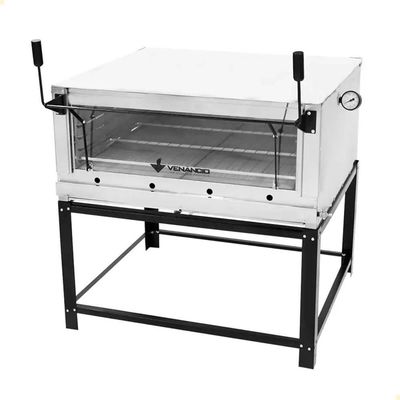 Forno Industrial Venâncio A Gás Roma Inox 90 Cm Com Pedra Refratária Gás Glp Firi90