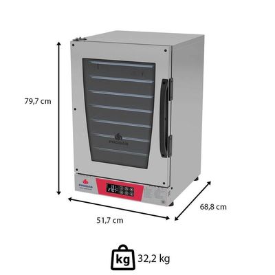 Forno Turbo Elétrico Progás Prp-008 Plus Vermelho 8 Esteiras Com Vapor 220V P45080