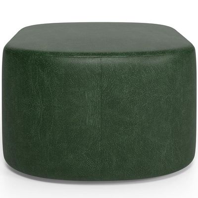 Puff Decorativo Orgânico para Living Quarto 70cm Doha W01 Couríssimo Verde Musgo - Lyam Decor