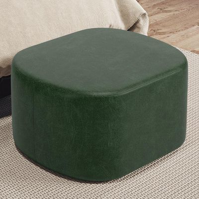Puff Decorativo Orgânico para Living Quarto 70cm Doha W01 Couríssimo Verde Musgo - Lyam Decor