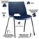 Kit 02 Cadeiras Empilhável Fixa Liked F02 Base Aço Preto Azul - Lyam Decor