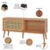 Rack Para Sala de Estar TV 55 Pol Porta Tela Natural 135cm Mahal D03 Freijó - Lyam Decor