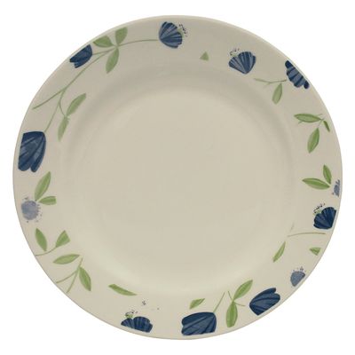 Prato de Sobremesa Oxford em Cerâmica Flores Azuis 18cm