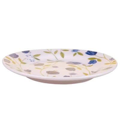 Prato de Sobremesa Oxford em Cerâmica Flores Azuis 18cm