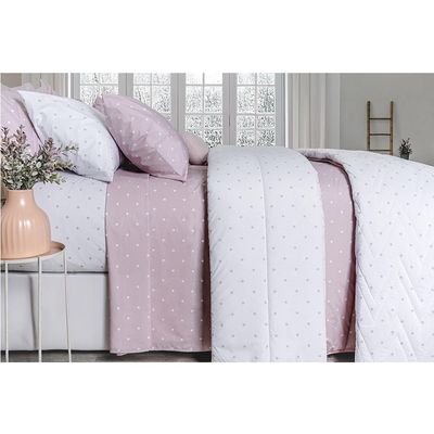 Jogo de Cama Duplo Casal 4 Peças Percal 180 Fios Pettit Rosa Sonhare Prata - Sultan
