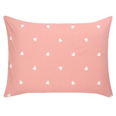 Jogo de Cama Duplo Queen 4 Peças Percal 180 Fios Coração Rose Sonhare Prata - Sultan