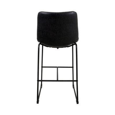 Kit 3 Banquetas Munich Estofadas Pretas com Encosto