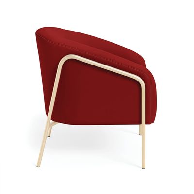 Poltrona Sala Decorativa Kit 2 Stella Base Alta Tubo Champanhe Veludo D03 - D'Rossi Mostarda