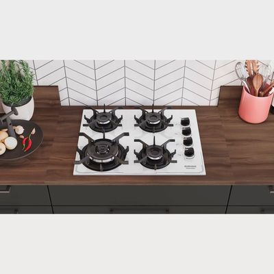 Fogão Cooktop Itatiaia Itamaster 4 Bocas Tripla Chamas Branco / Bivolt