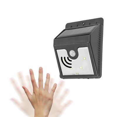 Luminaria Parede Painel Solar 4 Leds Sensor Luz