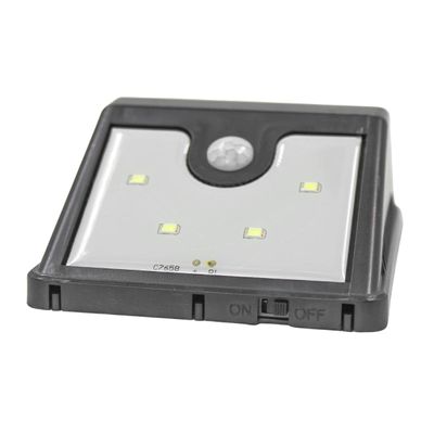 Luminaria Parede Painel Solar 4 Leds Sensor Luz