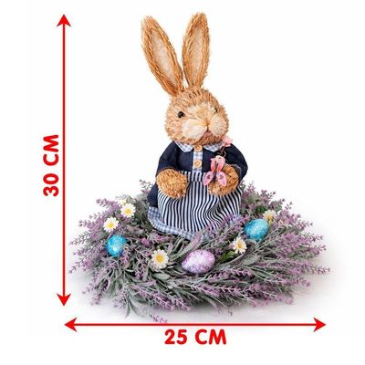 Arranjo Centro De Mesa Coelha Ovos Decoração De Páscoa 30cm