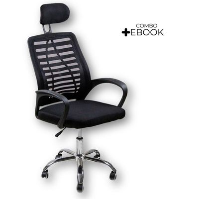 Kit 6 Cadeiras Escritório Diretor Tela Mesh Encosto