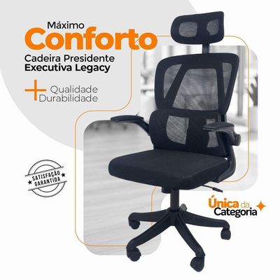 Cadeira De Escritório Presidente Oficial Legacy Preto