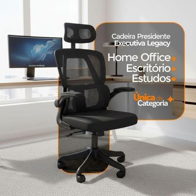 Cadeira De Escritório Presidente Oficial Legacy Preto