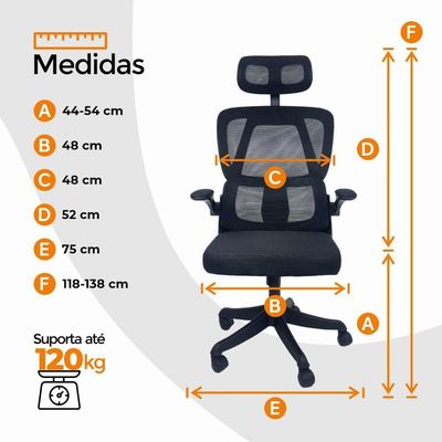Cadeira De Escritório Presidente Oficial Legacy Preto