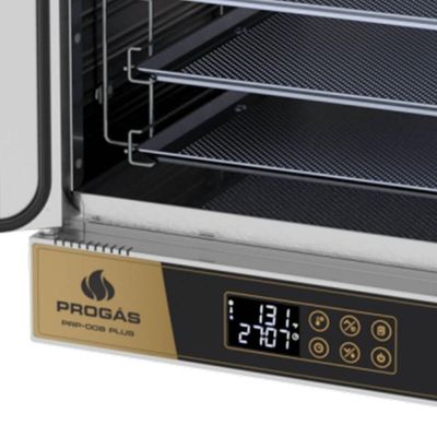Forno Turbo Elétrico Progás Prp-008 Plus Dourado 8 Esteiras Com Vapor 220V P44699