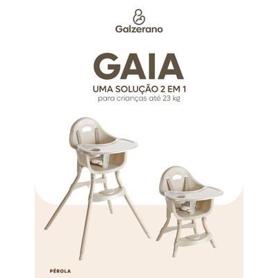 Cadeira De Alimentação Galzerano Gaia 2 Em 1 Alta E Baixa Até 23kg Pérola