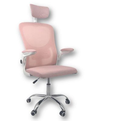Cadeira De Escritório Diretor Oficial Vegas Com Apoio Rosa E Branco 1