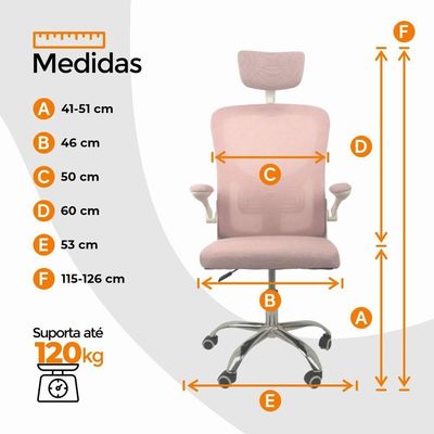 Cadeira De Escritório Diretor Oficial Vegas Com Apoio Rosa E Branco 1