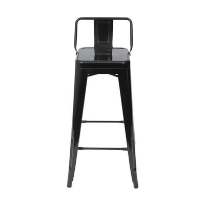 Kit 2 Banquetas Altas Industriais Pretas Em Aço 76cm Com Encosto – Iron Tolix
